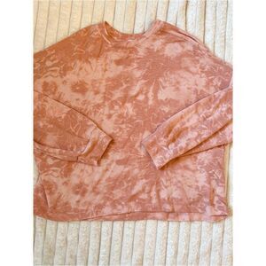 pink lily tie die long sleeve tee size large